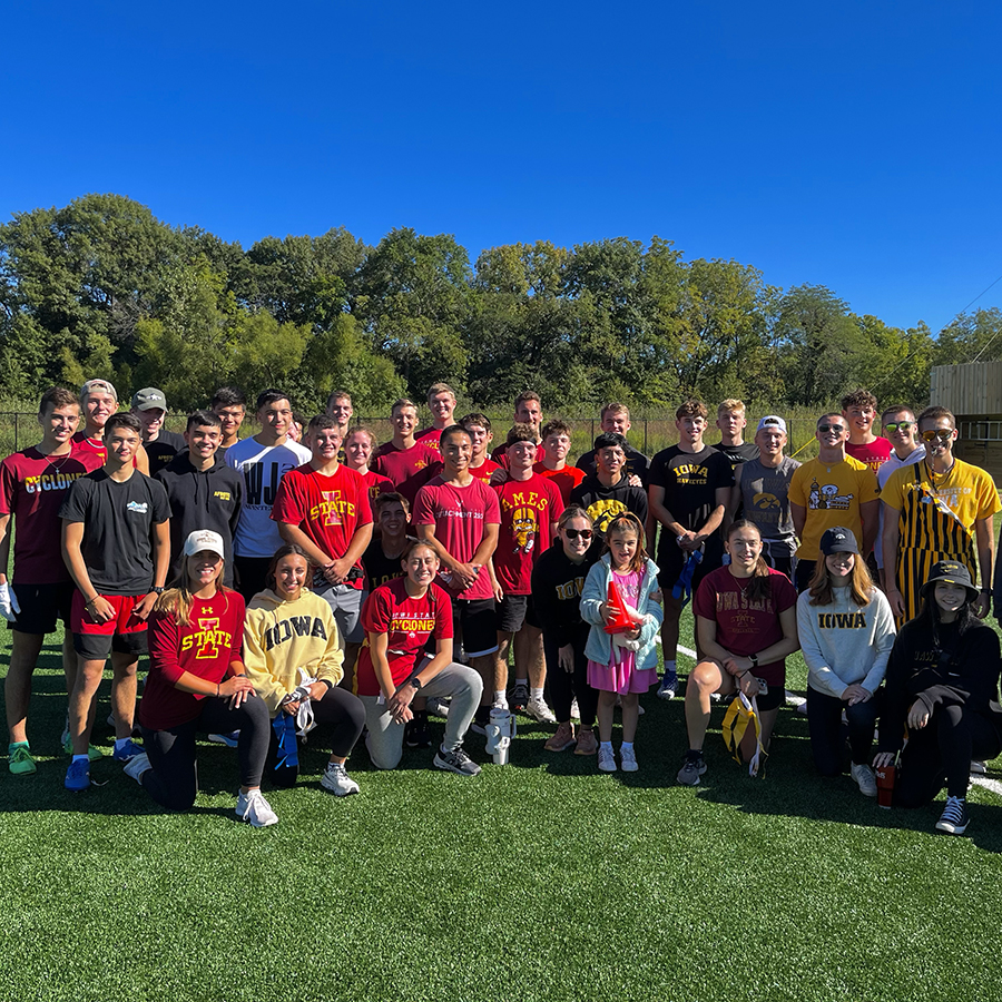 Co-Ed group of cadets at flag football event